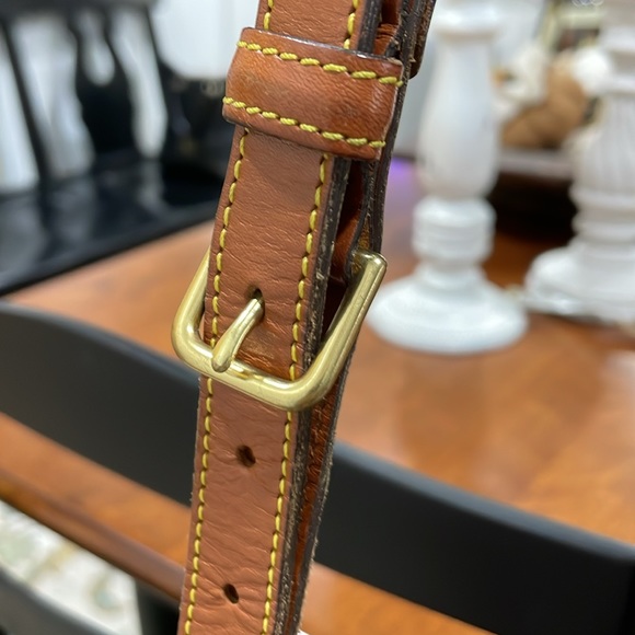 VTG Dooney & Bourke Drawstring Hobo Bag All Weather Leather Black and Tan - Picture 6 of 14